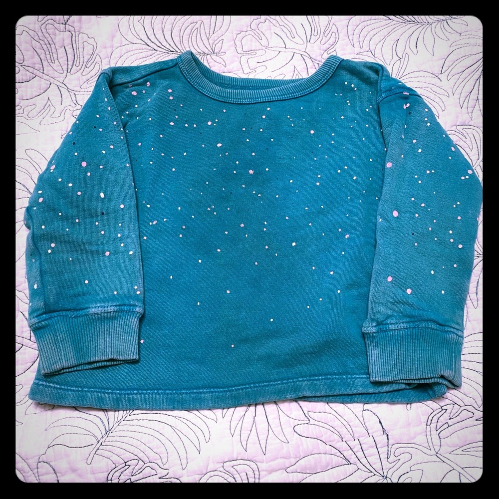 Fashionable splatter paint sweatshirt for toddler